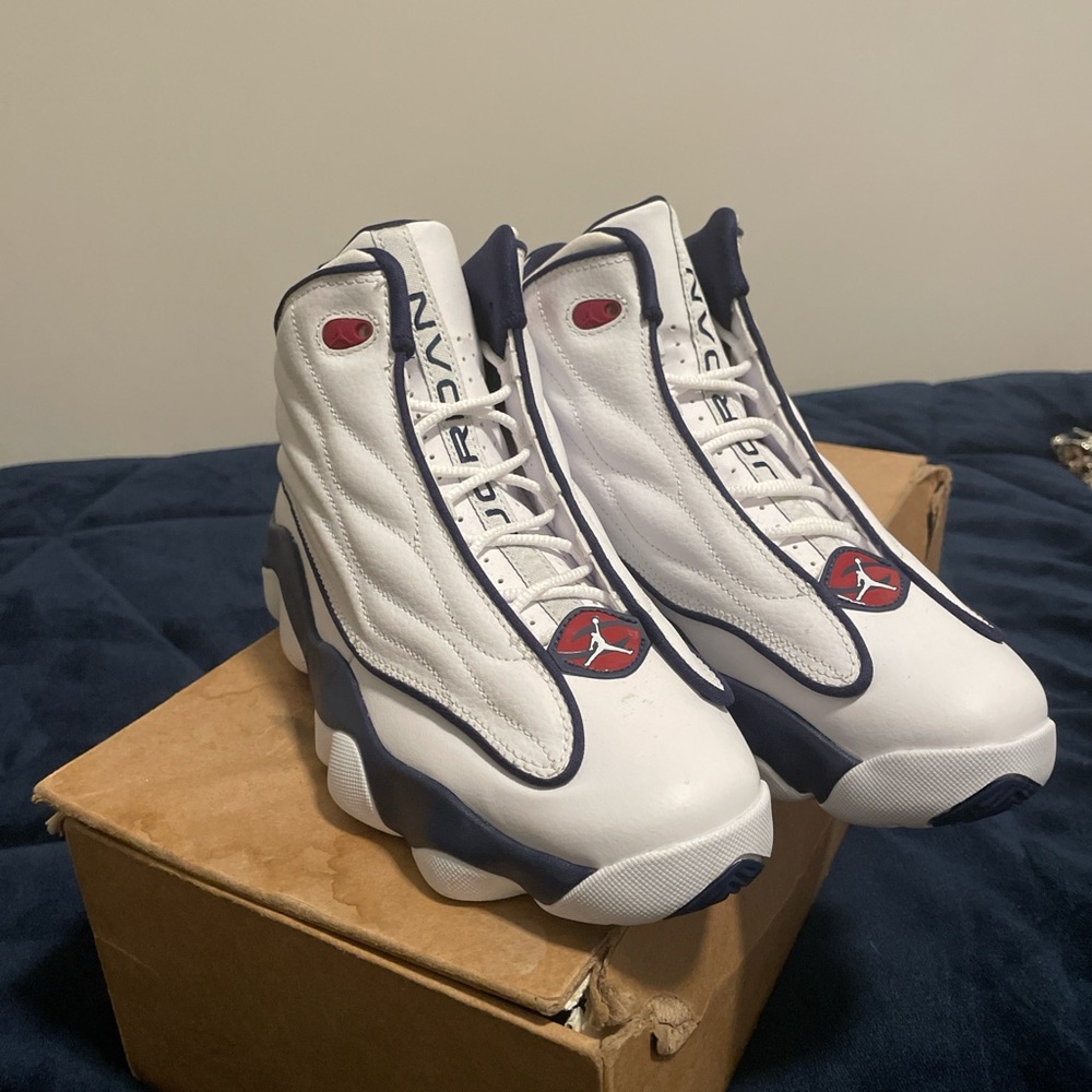 Air Jordan White and Blue Sneakers